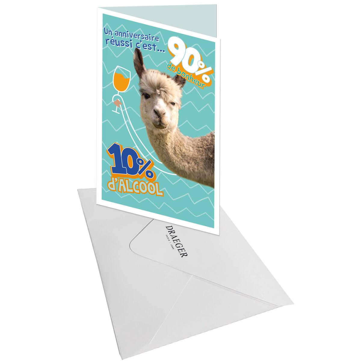 Carte anniversaire humour Lama alcool 3