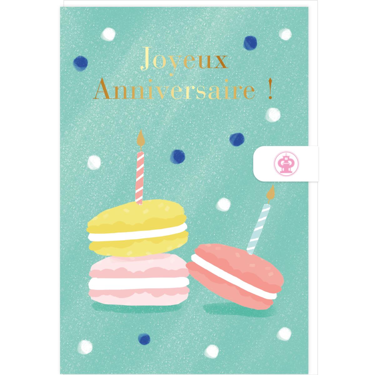 Carte anniversaire femme Joyeux anniversaire macarons 1