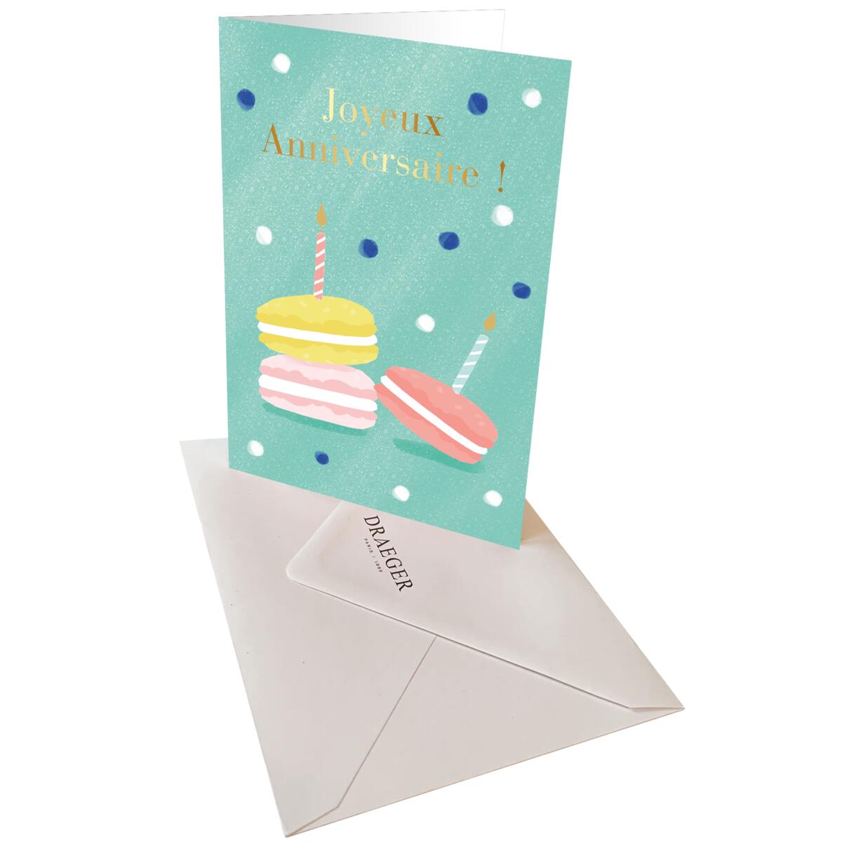 Carte anniversaire femme Joyeux anniversaire macarons 3