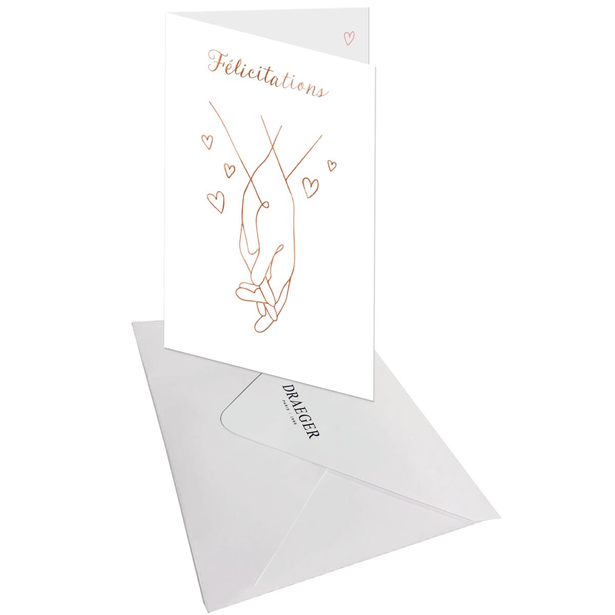 Carte mariage Félicitations mains 3