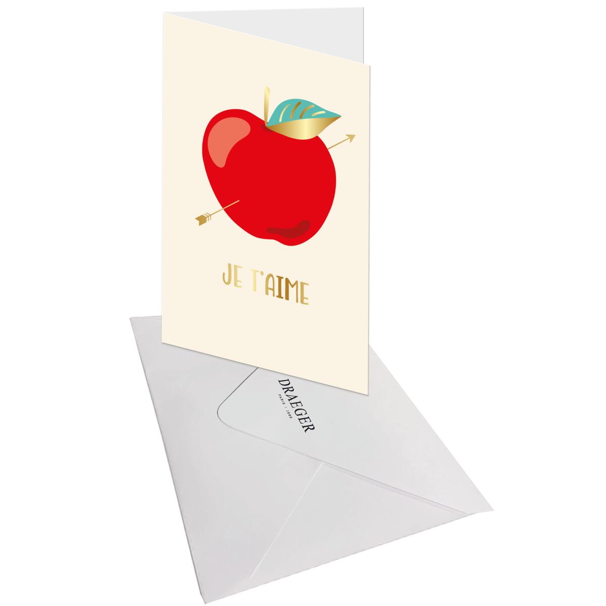 Carte Saint-Valentin Je t'aime pomme 3