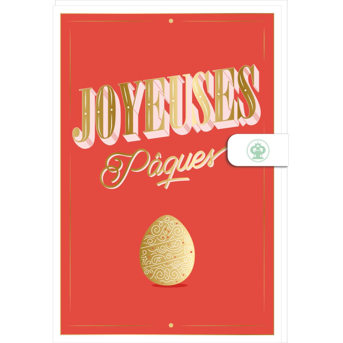 Carte de Pâques Joyeuses pâques doré 1