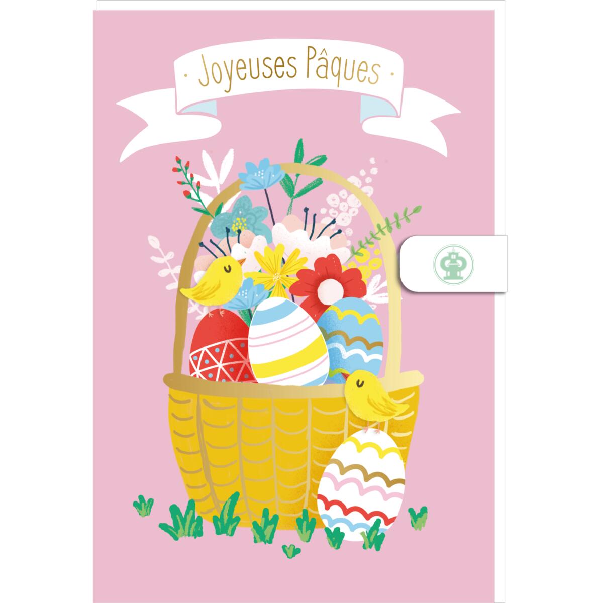 Carte de Pâques Panier et œufs 1