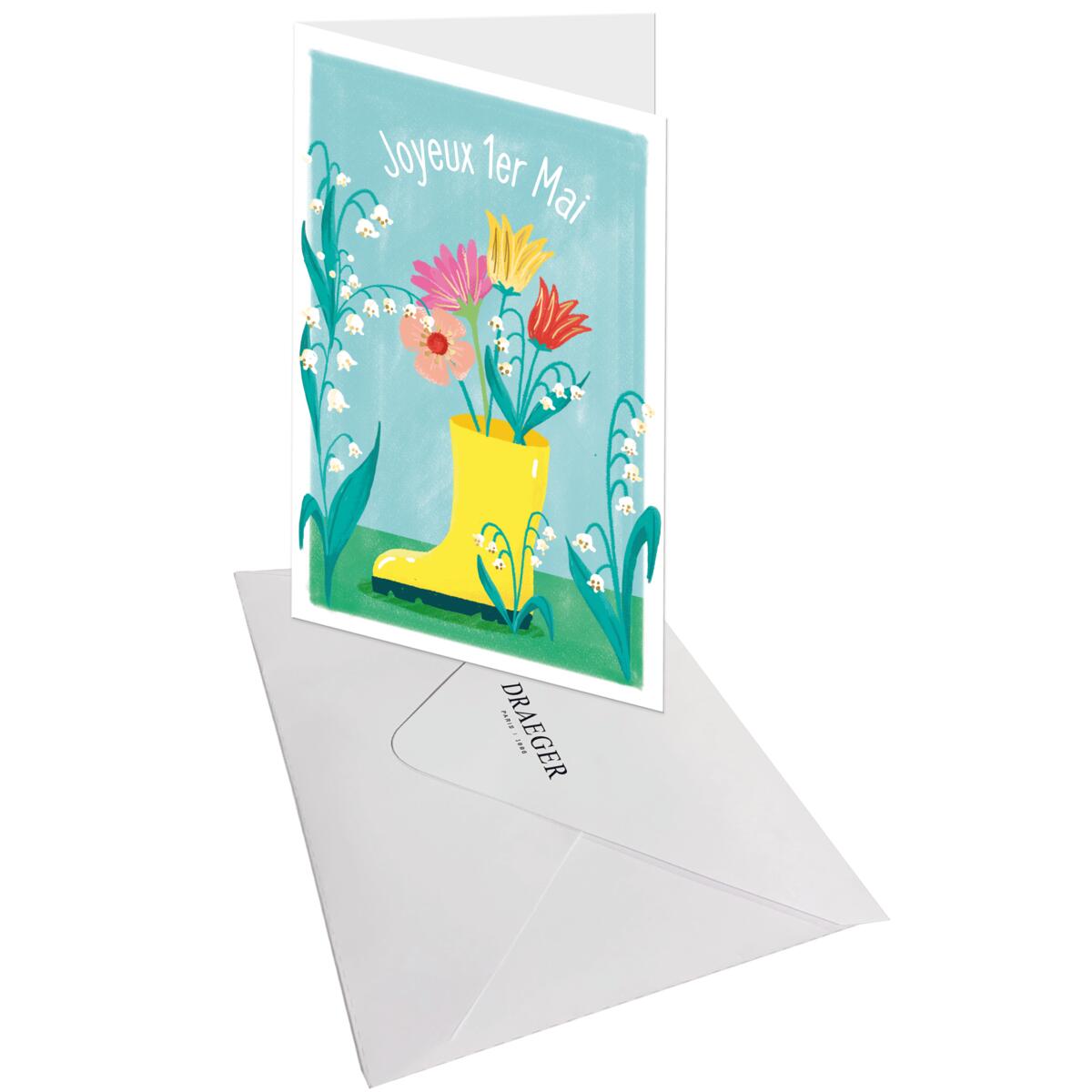 Carte 1er mai Fleurs et muguet 3