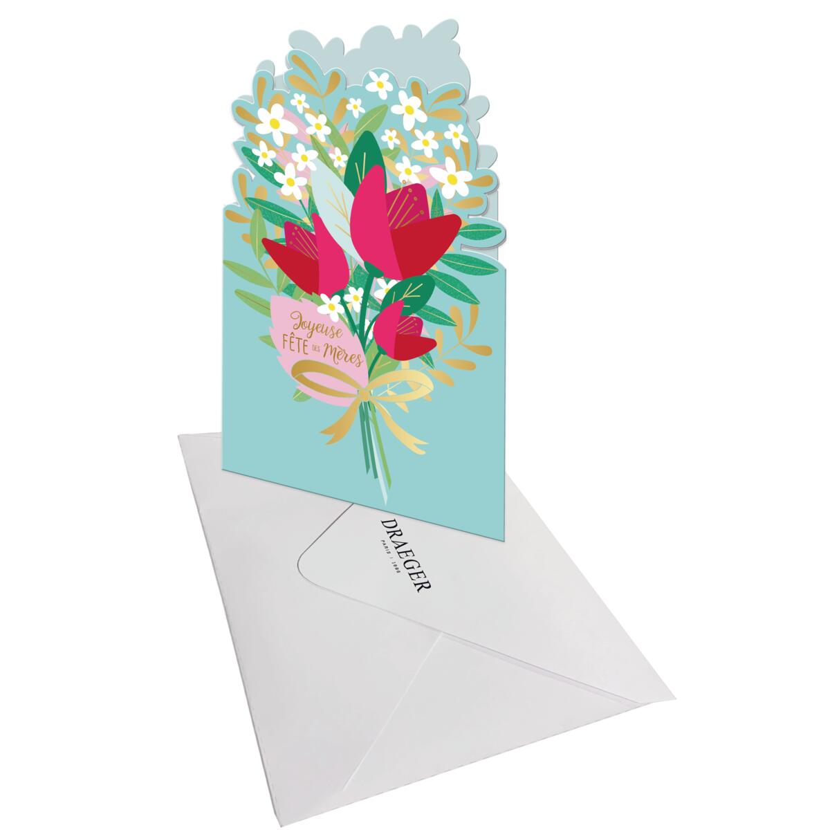 Carte Fête des mères Bouquet de fleurs 3