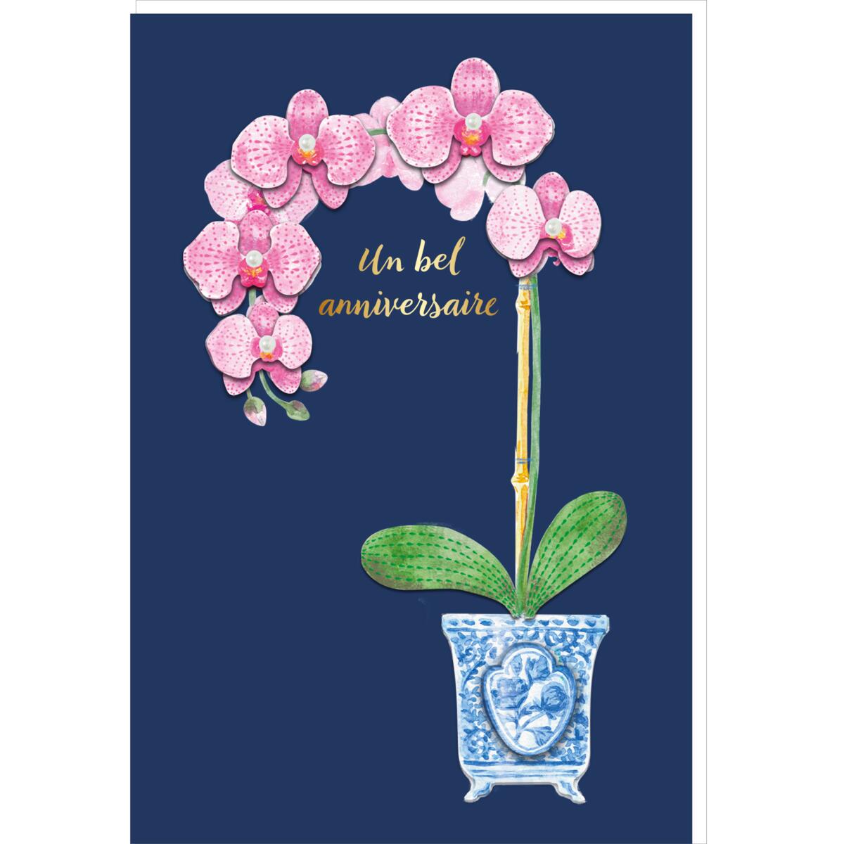 Carte anniversaire Signature Orchidée 1