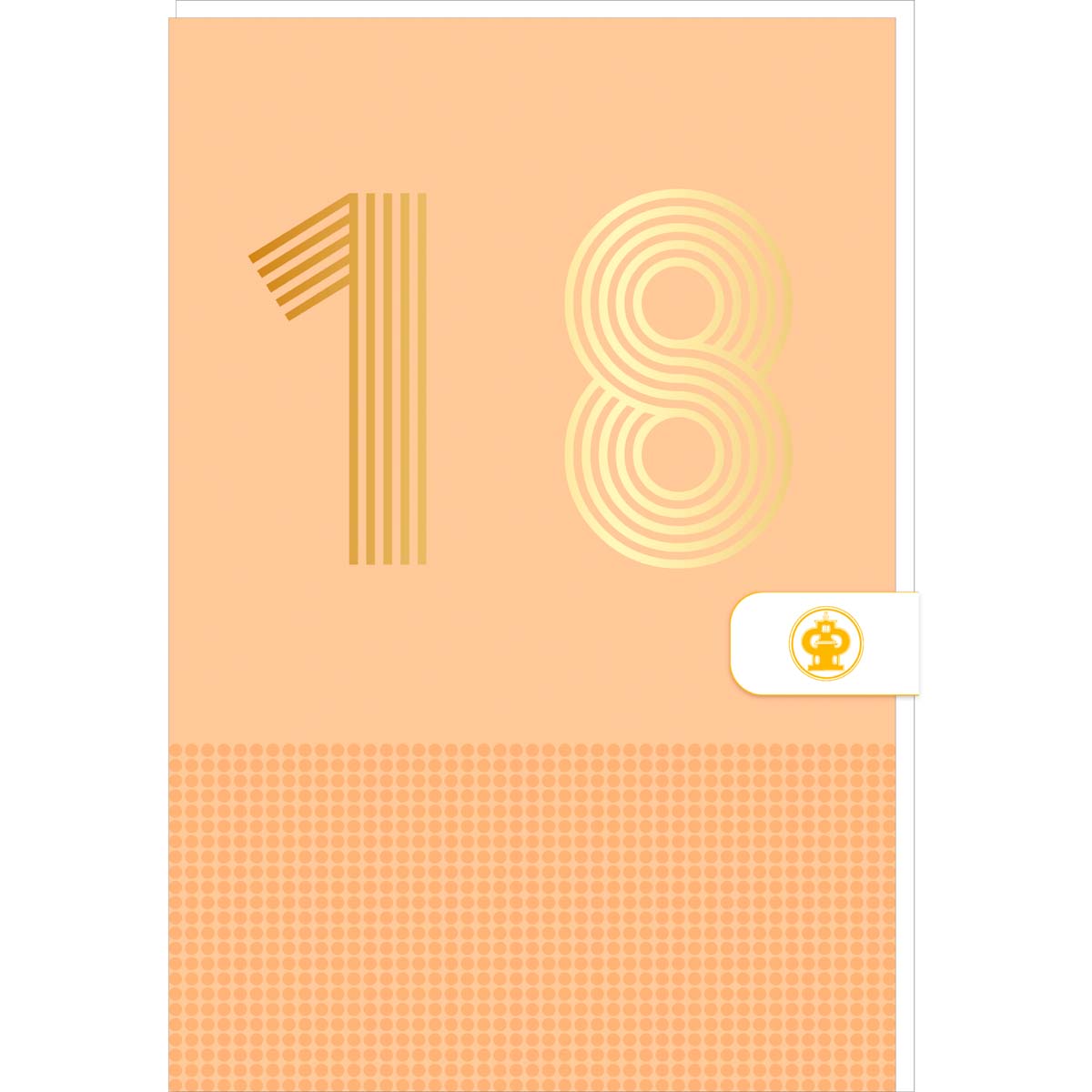 Carte d'anniversaire 18 ans en Or - Orange - A message - Pour Ados Garçon Fille - 11,5 x 17 cm