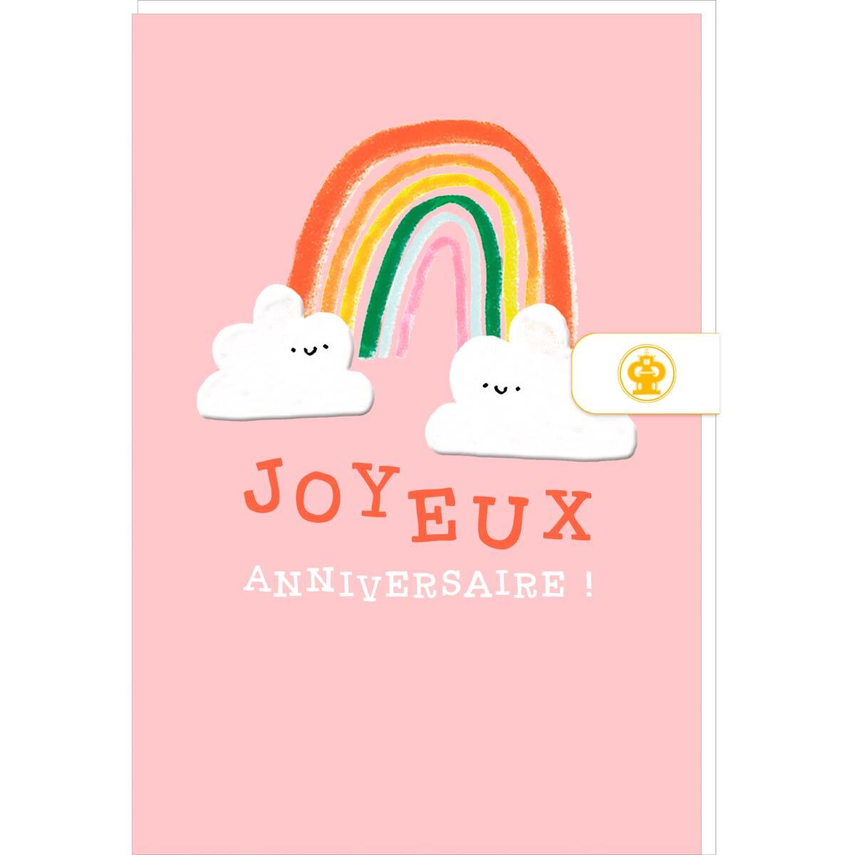 Carte anniversaire enfant Anniversaire arc-en-ciel 1