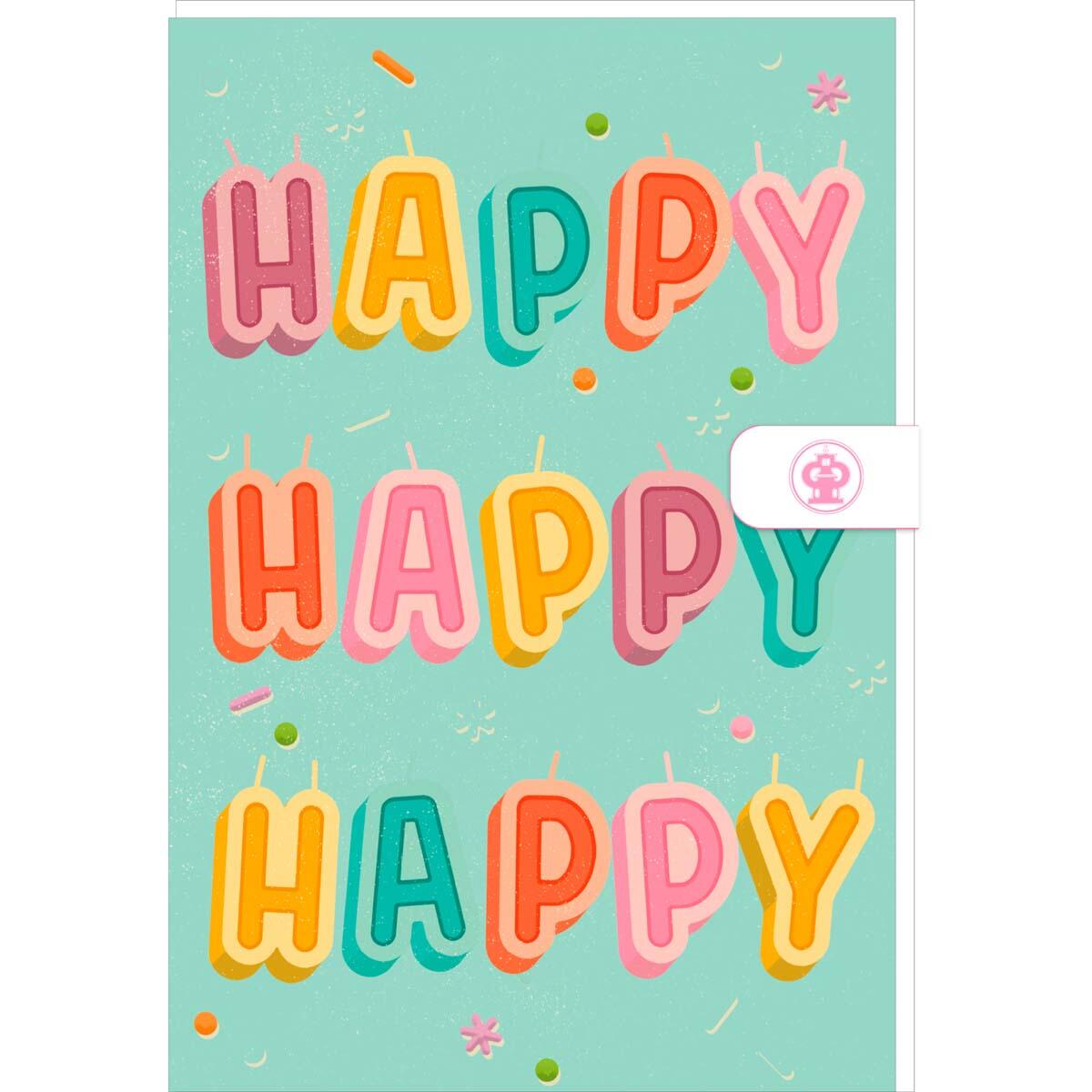 Carte anniversaire femme Happy happy 1