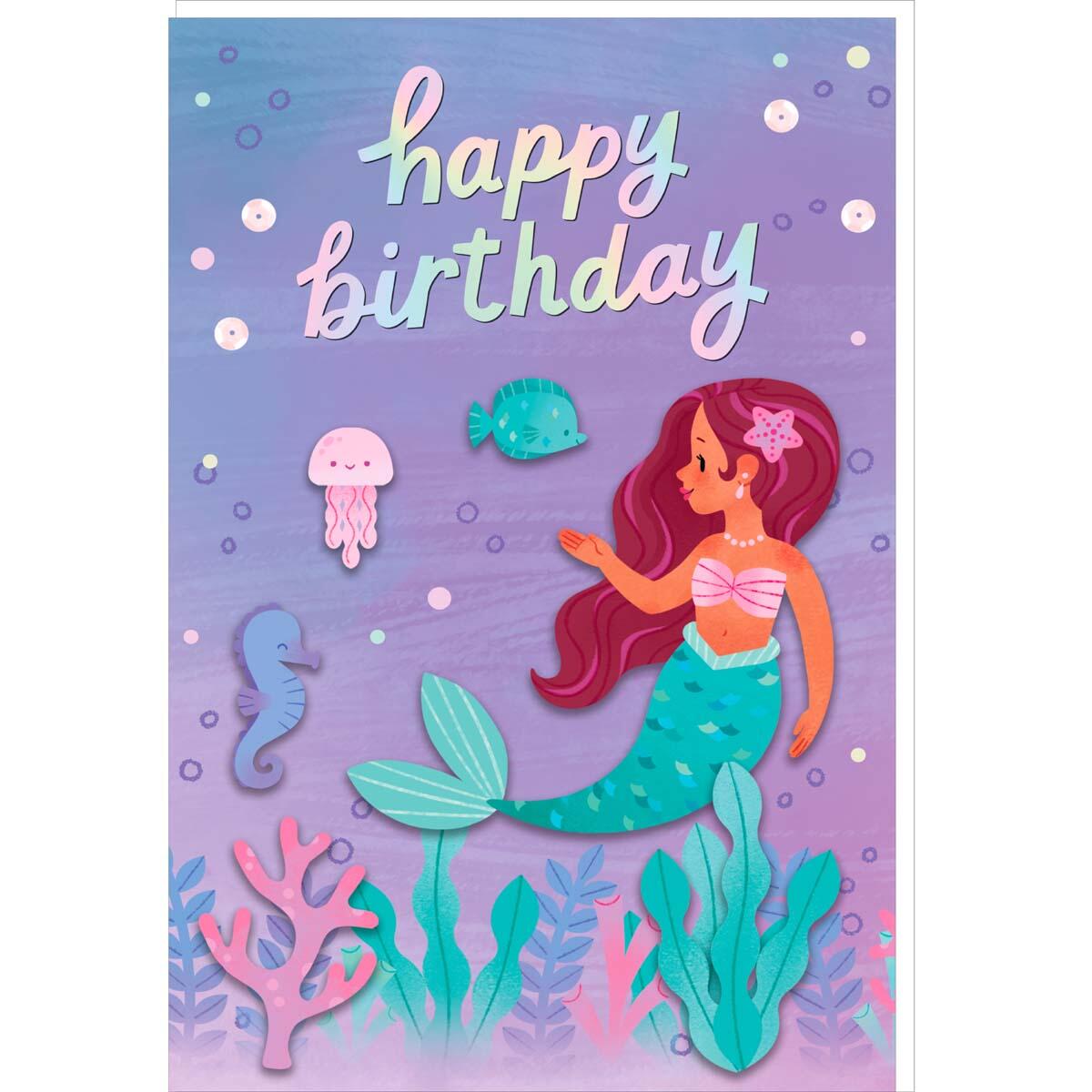 Carte Signature - Happy Birthday - Sirène