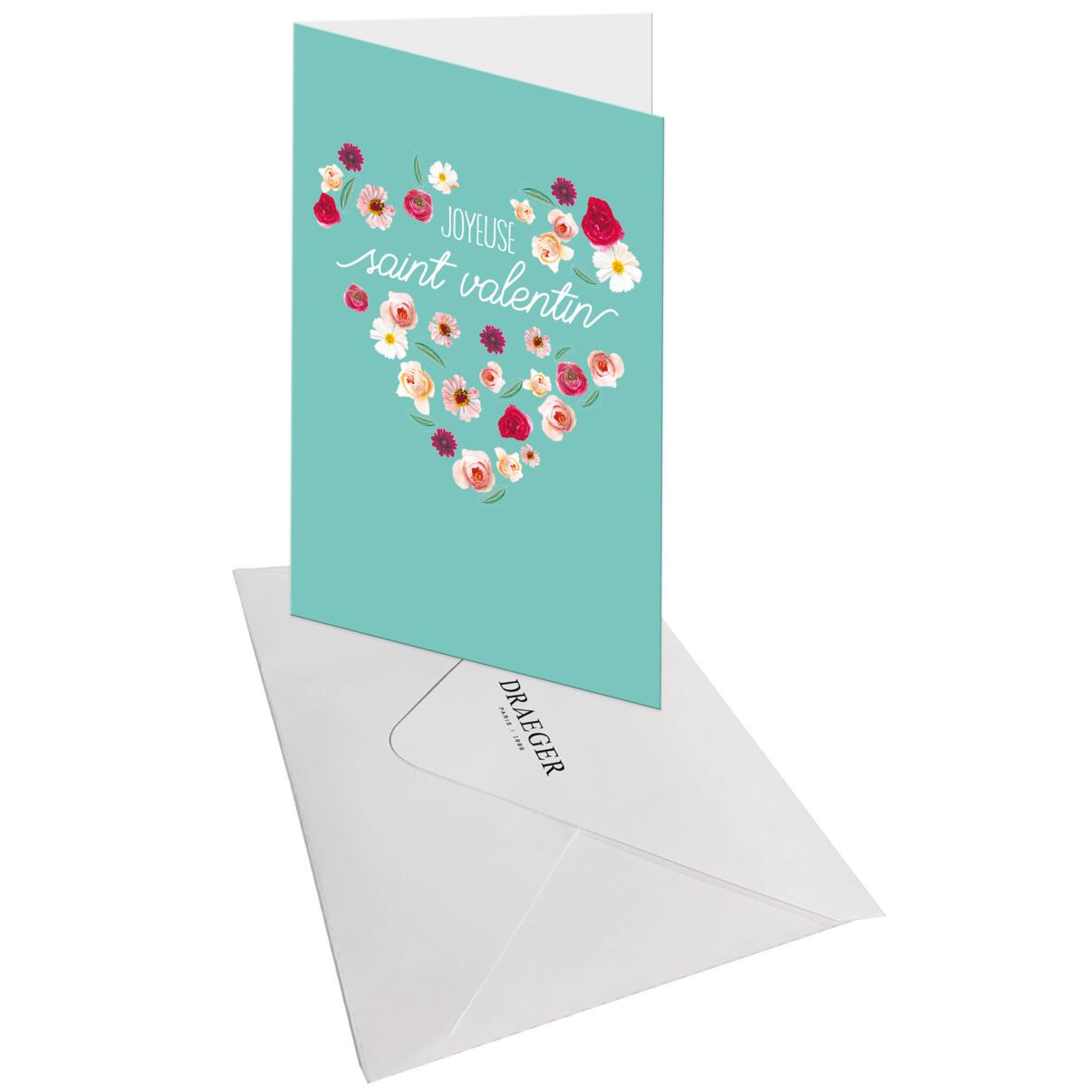 Carte Saint-Valentin Coeur fleuri 3