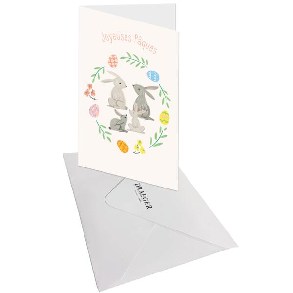 Carte de Pâques - Couronnes & Lapins