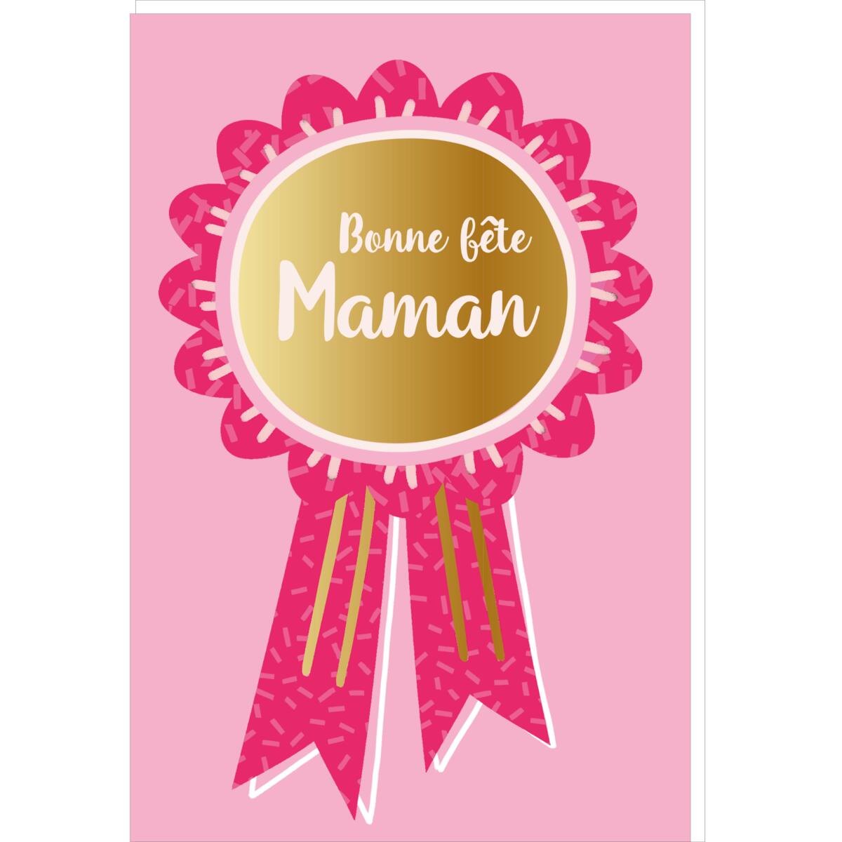Carte Fête des mères Ruban rose 1