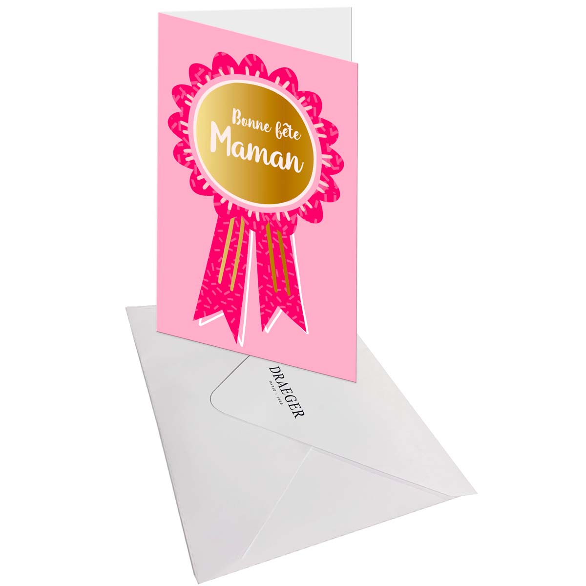 Carte Fête des Mères - Ruban Rose