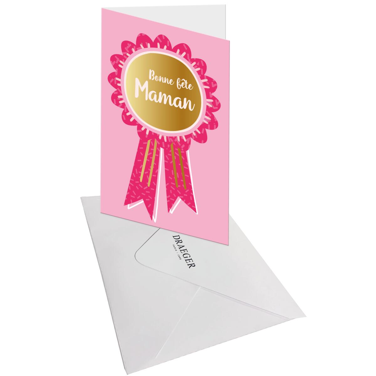 Carte Fête des mères Ruban rose 3