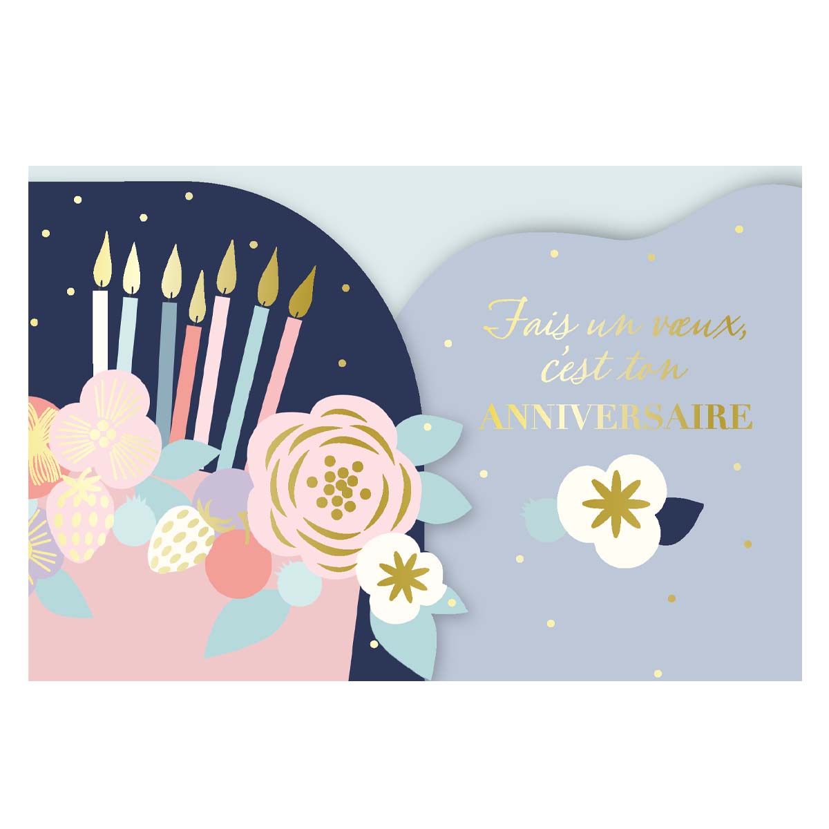 Carte Fais un vœu, c'est ton anniversaire - Bleu