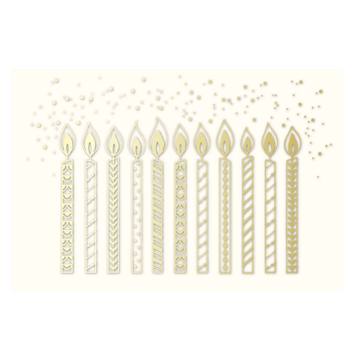 Carte Anniversaire motifs Bougies - Or