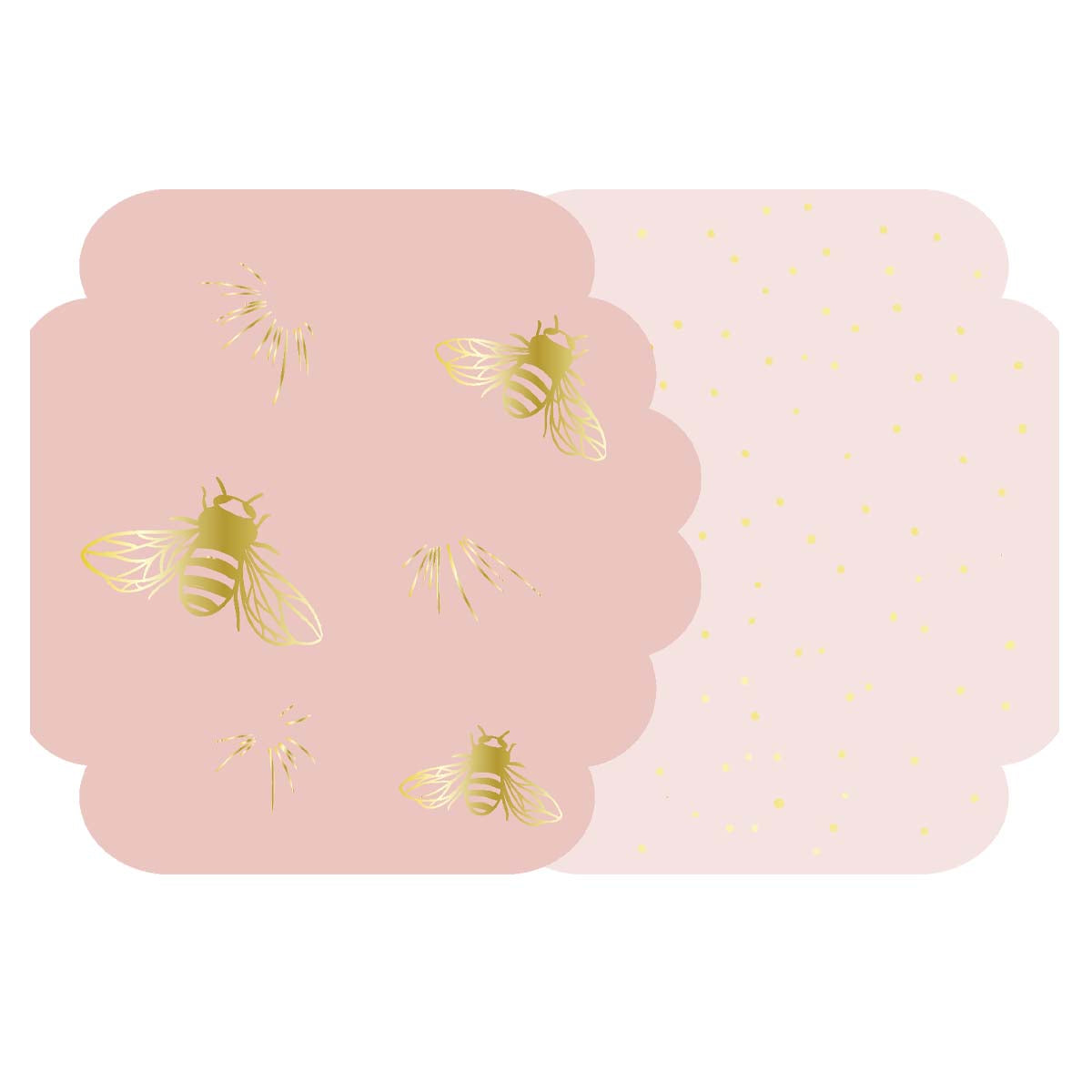Carte de Vœux Motif Abeilles - Rose