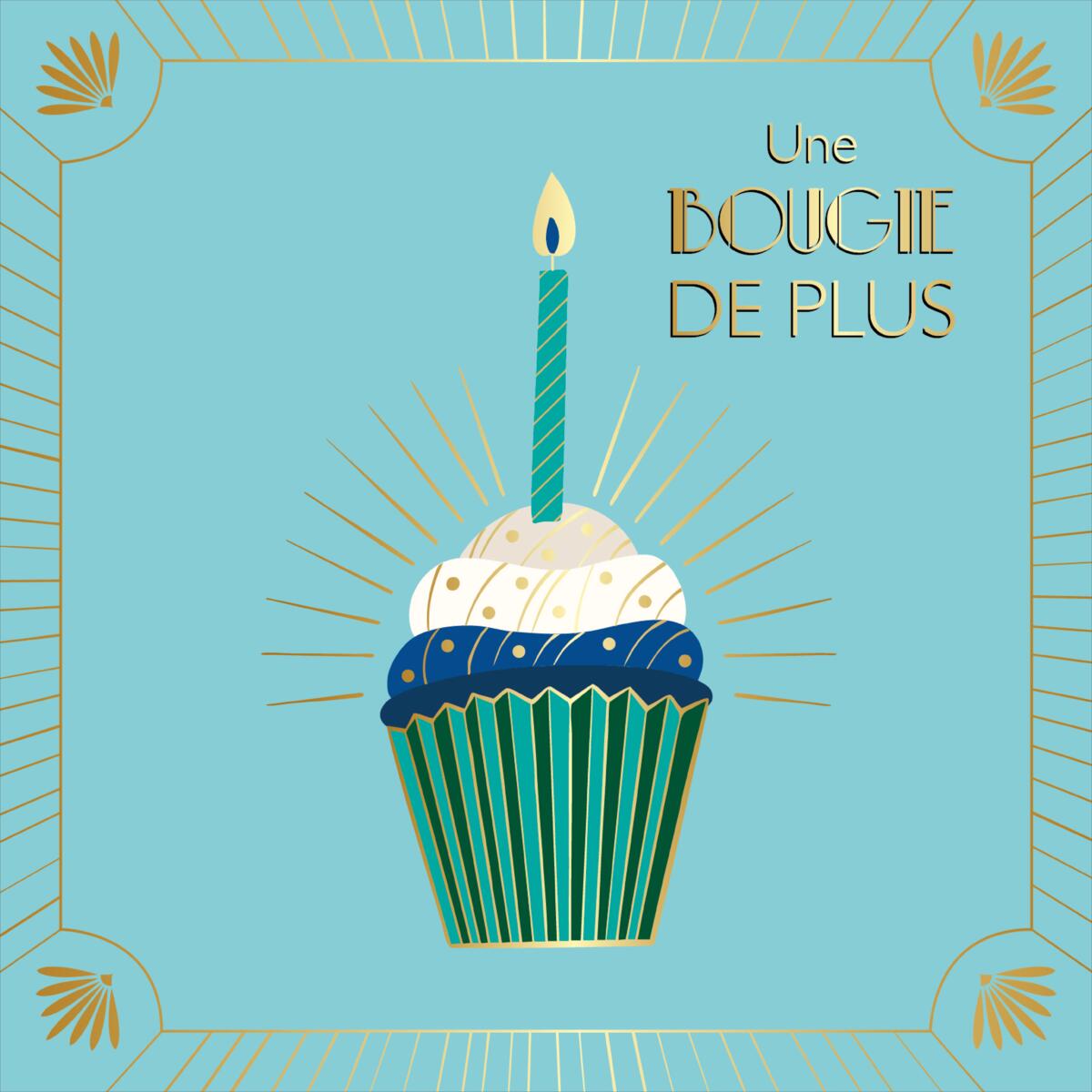 Carte anniversaire Gatsby Une bougie de plus 1