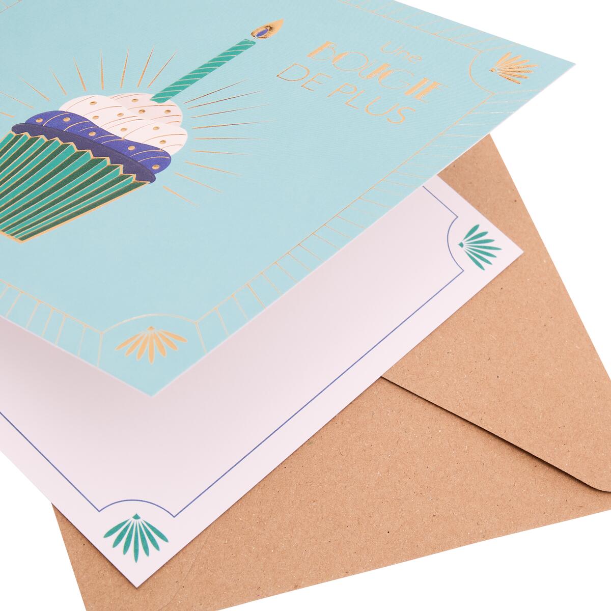 Carte anniversaire Gatsby Une bougie de plus 4