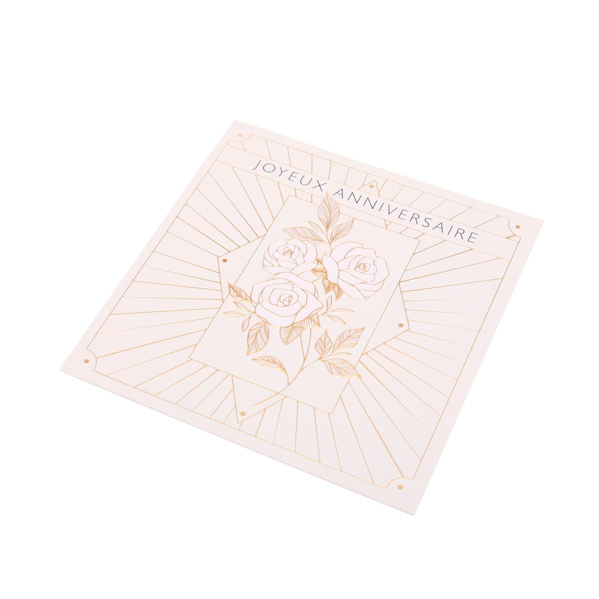 Carte anniversaire Gatsby Joyeux anniversaire roses 5