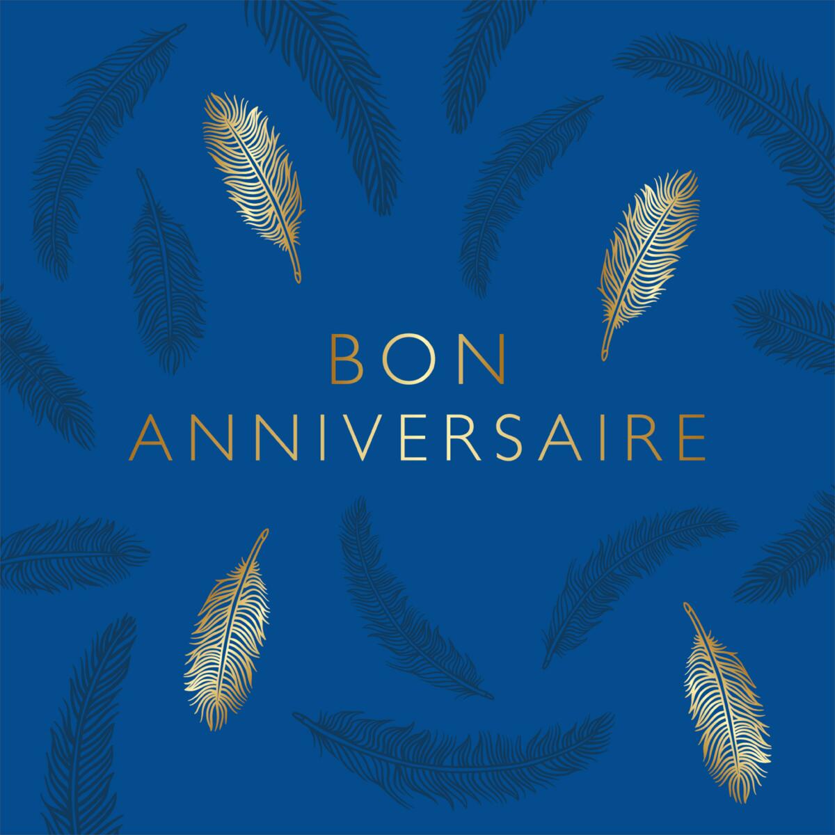 Carte anniversaire Gatsby Bon anniversaire plumes 2 1