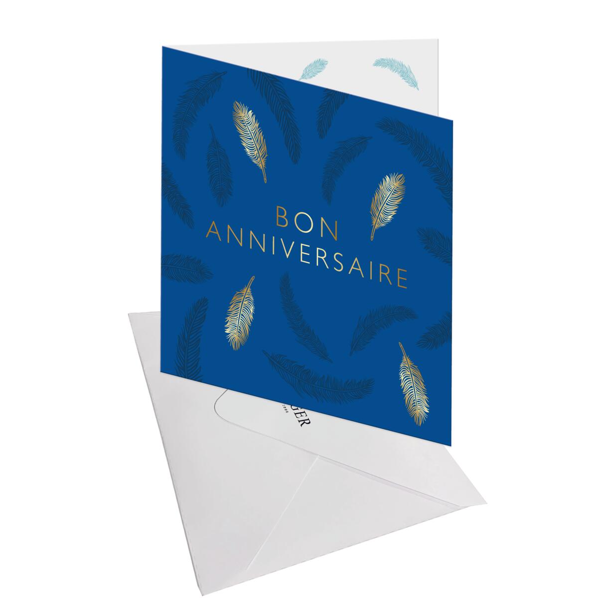 Carte anniversaire Gatsby Bon anniversaire plumes 2 3