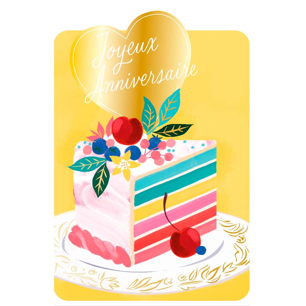 Carte de Vœux Thème Anniversaire Party Time - Plusieurs Styles Joyeux Anniversaire - Jaune 1