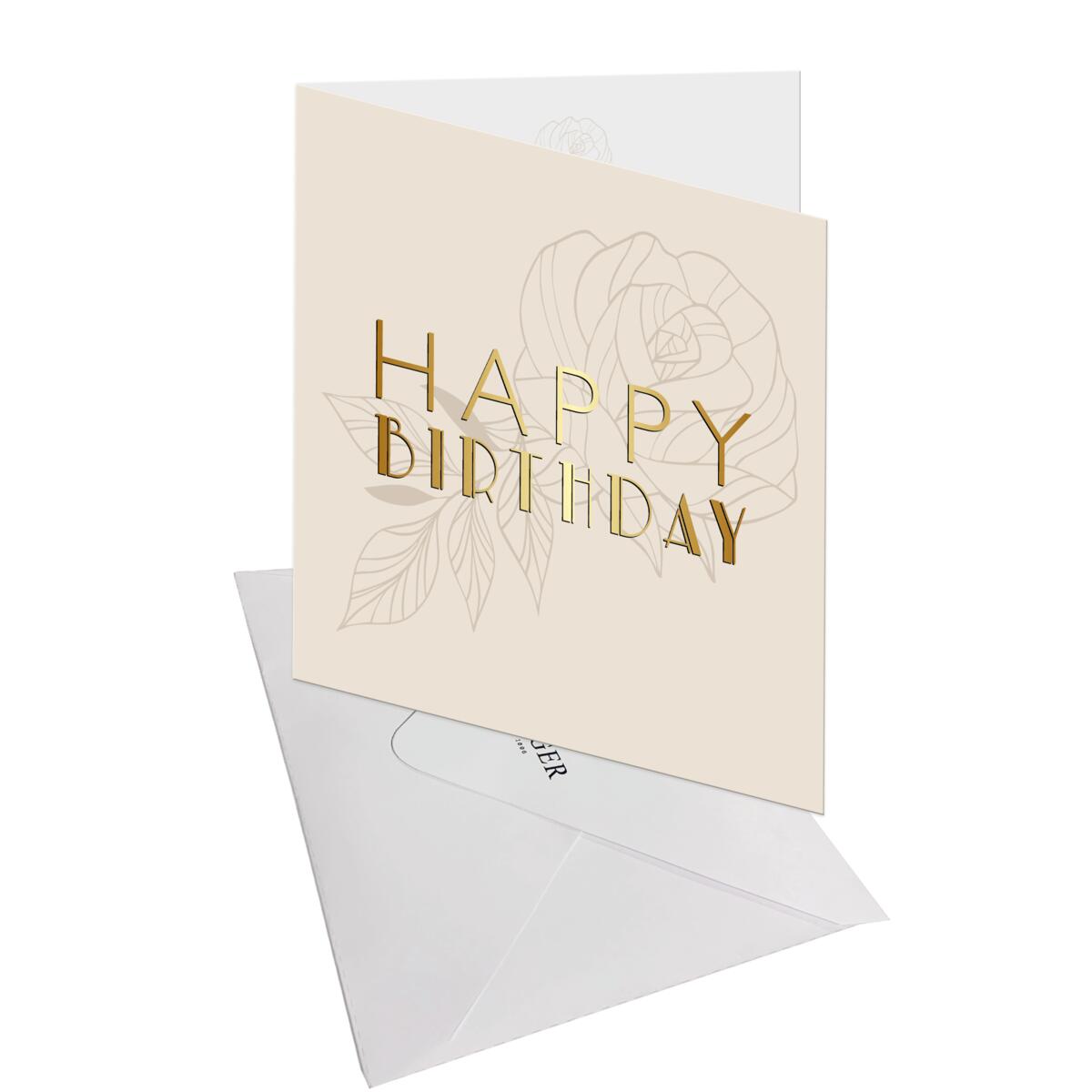 Carte anniversaire Gatsby Happy birthday rose 3