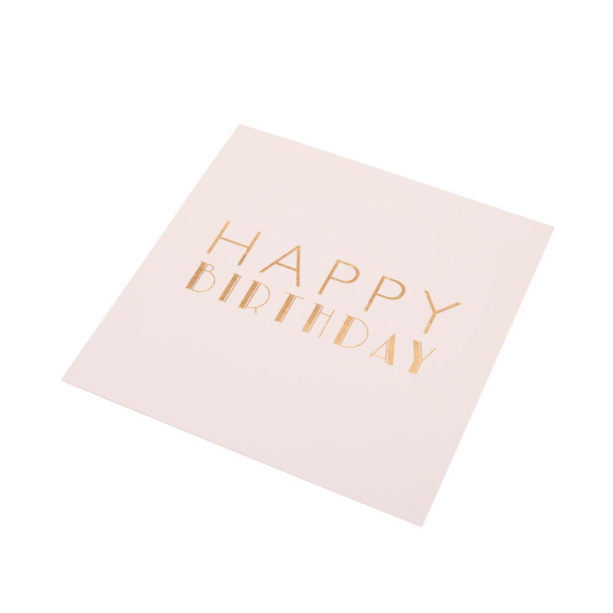 Carte anniversaire Gatsby Happy birthday rose 5