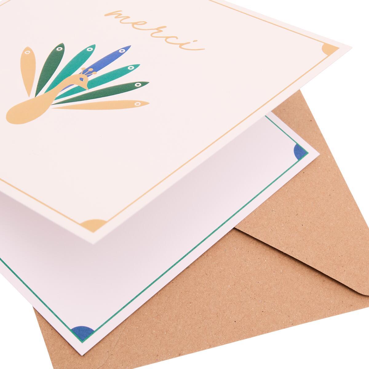 Carte de remerciement Gatsby Merci plume 4