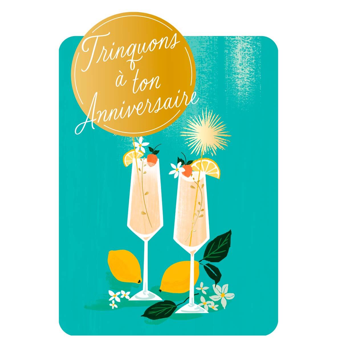 Carte de Vœux Thème Anniversaire Party Time - Plusieurs Styles Trinquons à ton anniversaire 1
