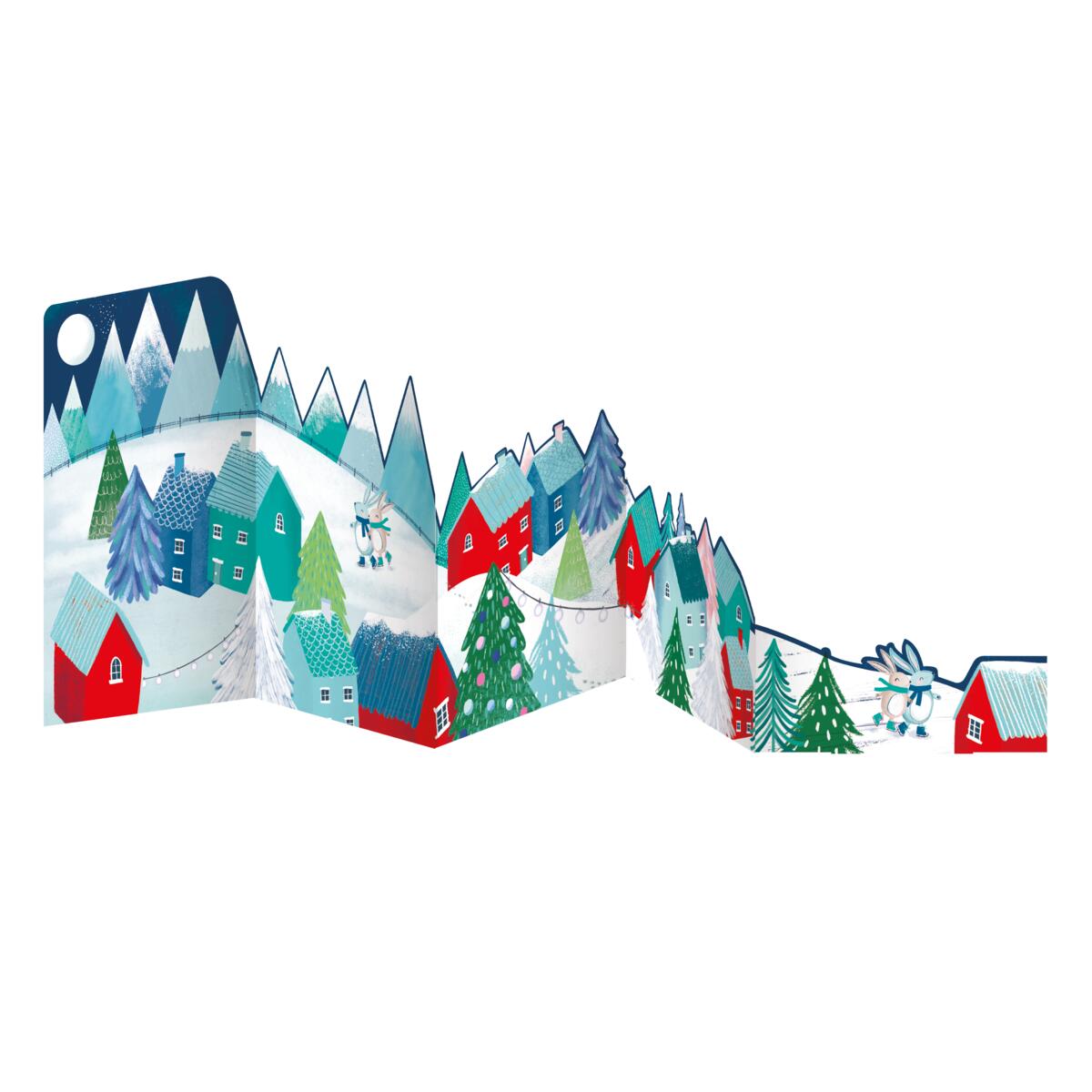 Carte de vœux accordéon Patinoire de noël 2