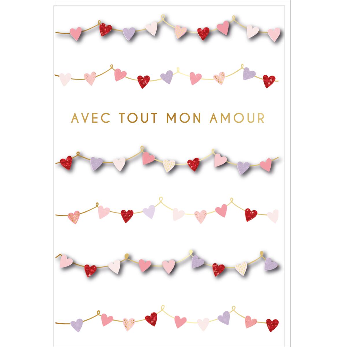 Carte Saint-Valentin Gurilande coeurs 1