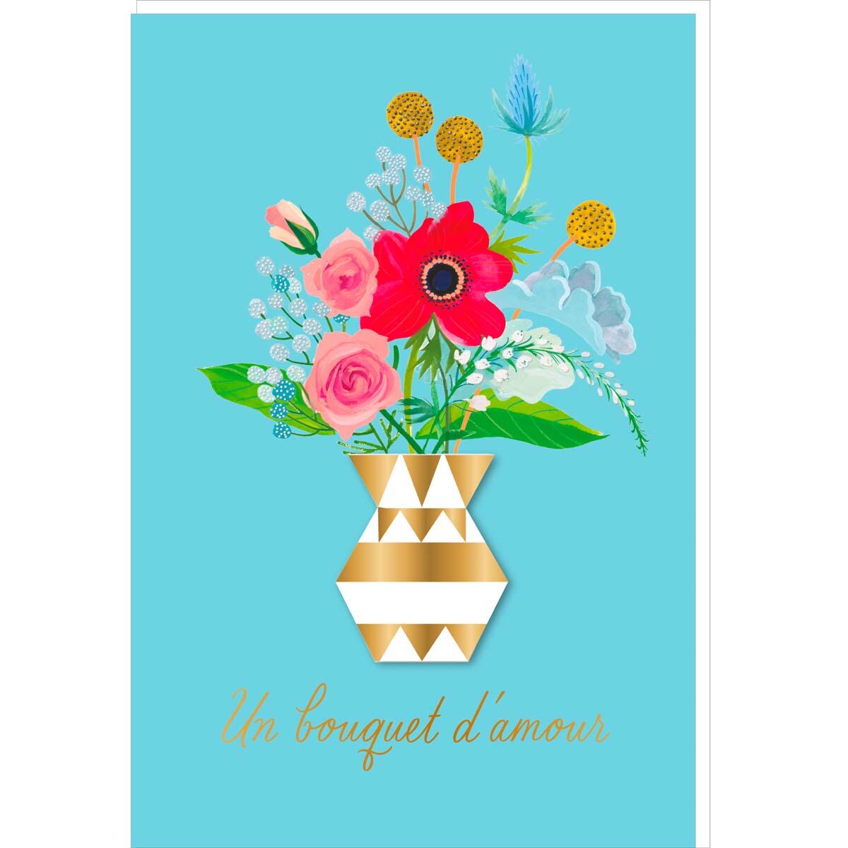 Carte fête des grands-mères Grand-mère vase 1