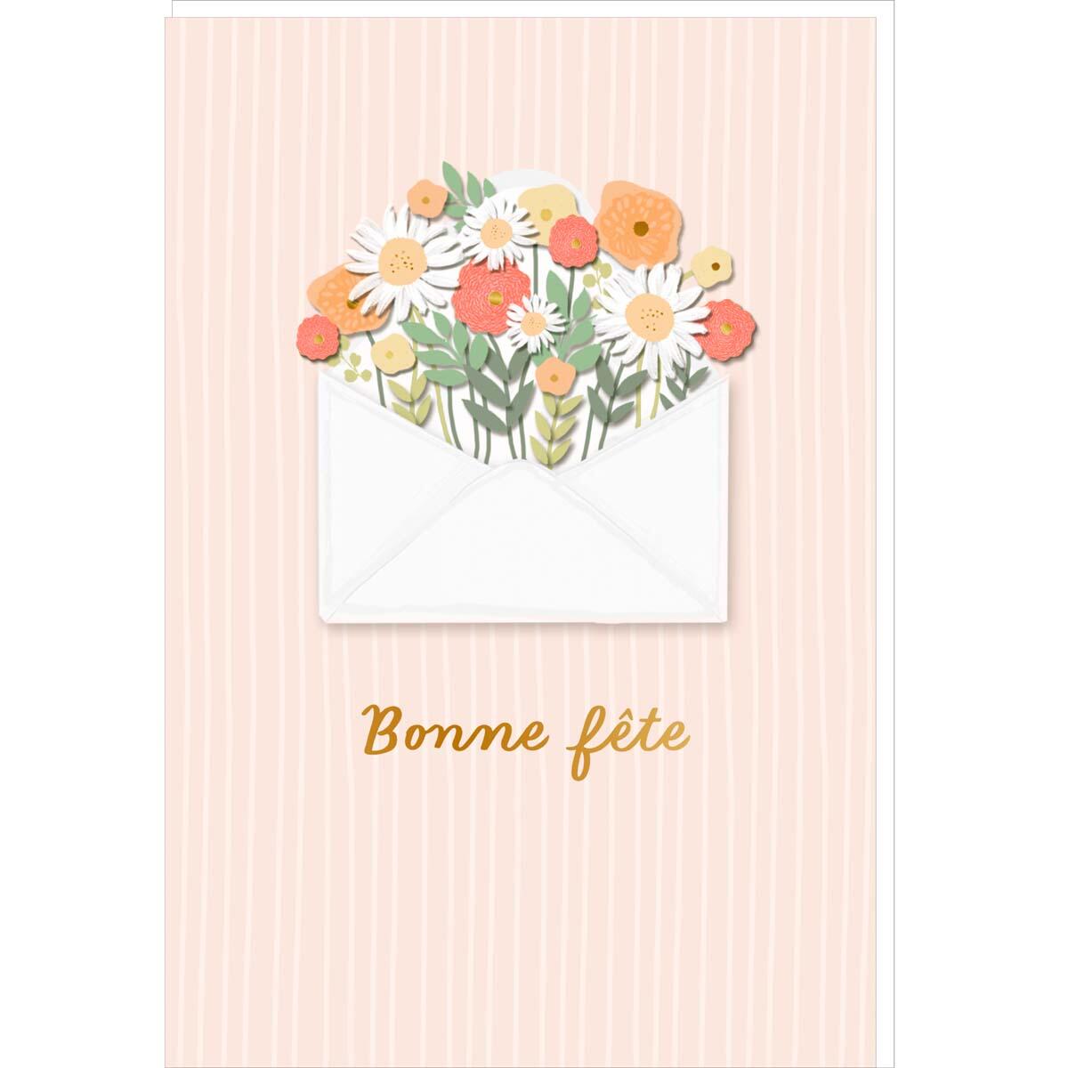 Carte fête des grands-mères Enveloppe fleurs 1