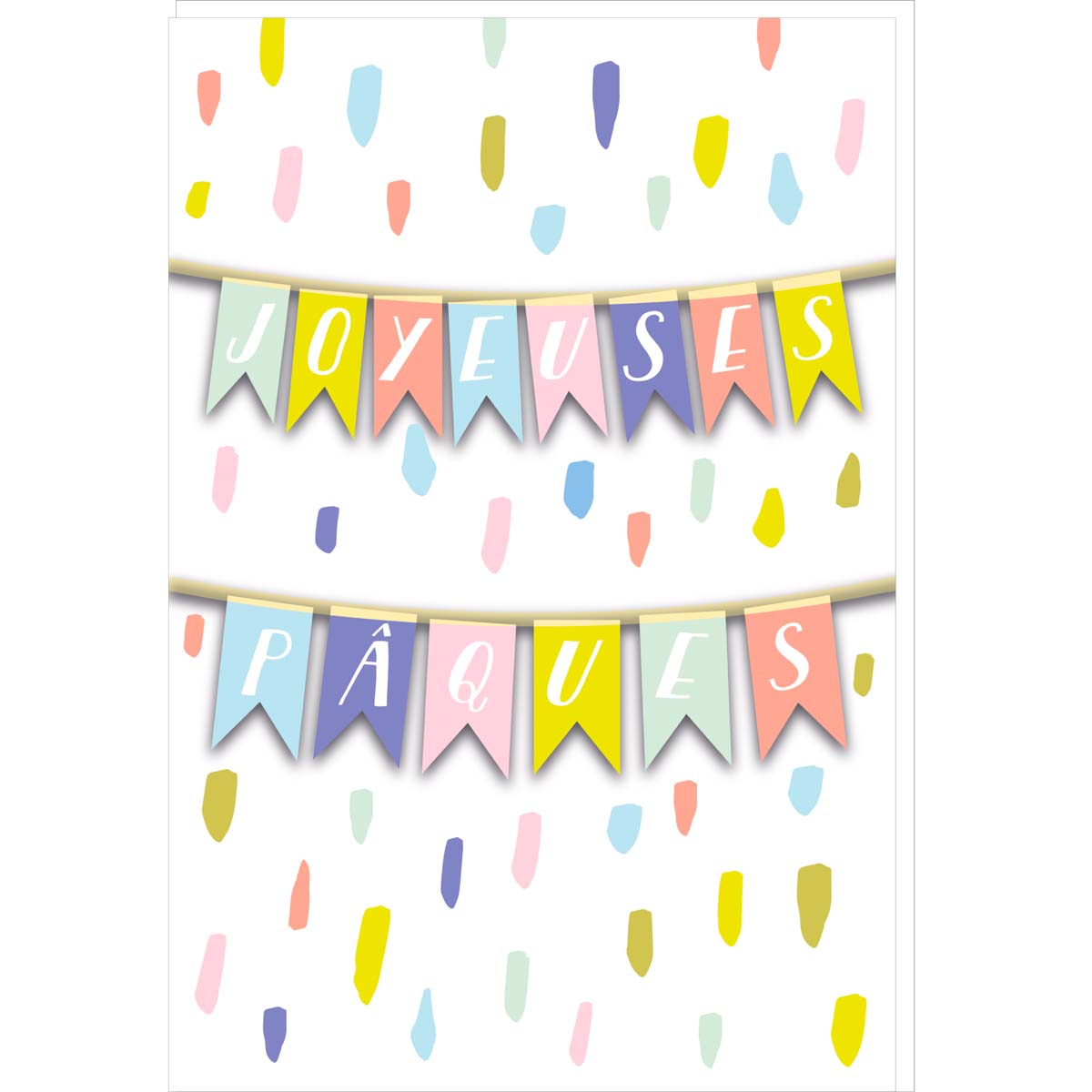 Carte de Pâques - Banderole Joyeuses Pâques