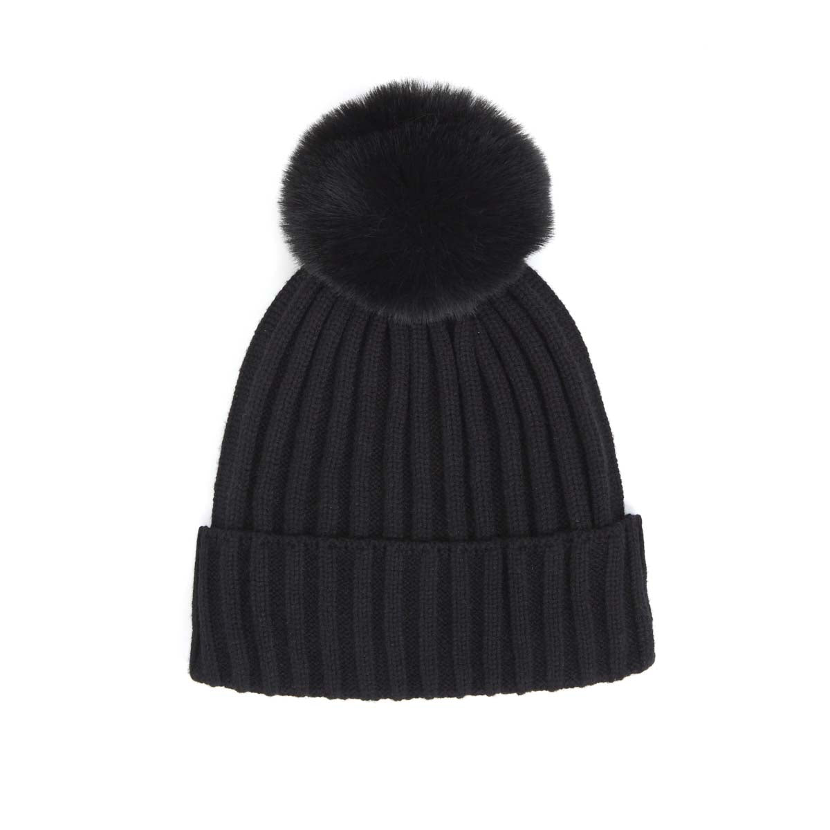 Bonnet Côtelé Uni à Pompon - 3 coloris - Unisexe - Taille unique - coton