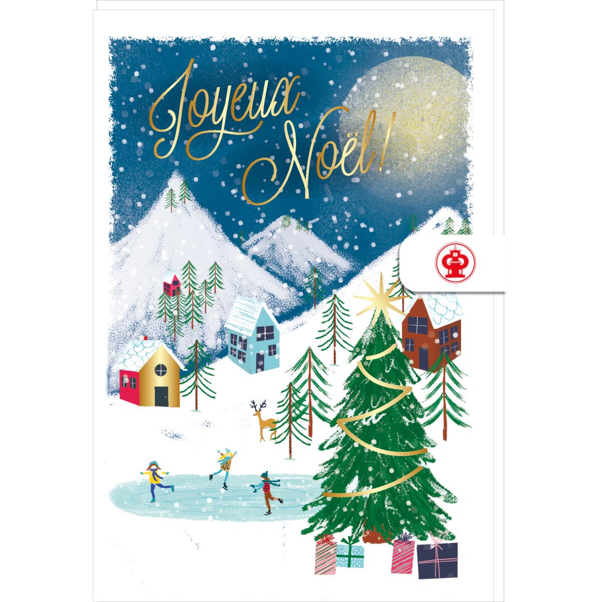 Tarjeta de felicitación navideña de montaña