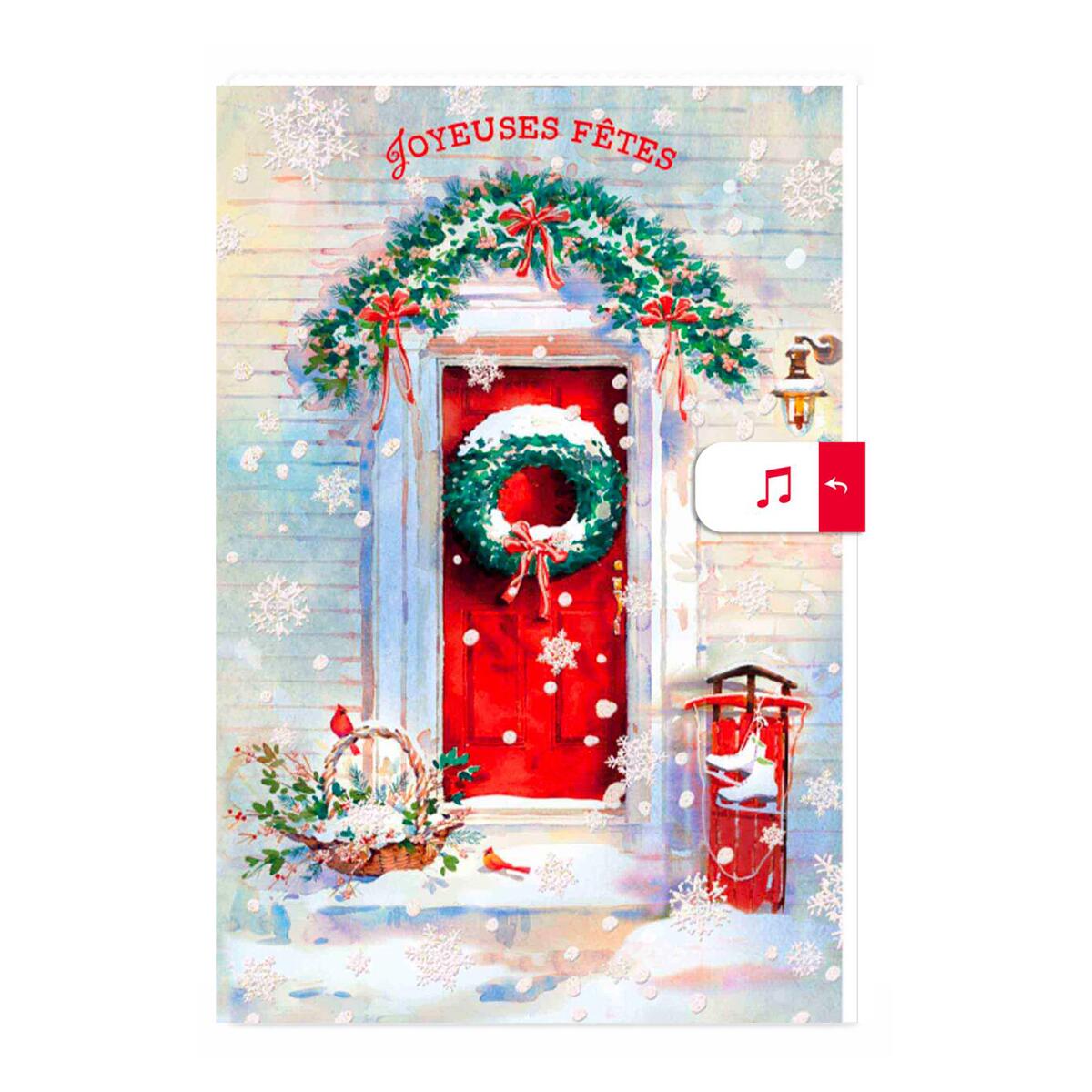 Carte de vœux Musicale Noël Porte de Noël 1