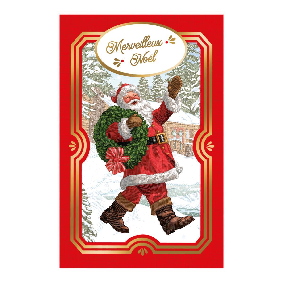 Carte de vœux Musicale Noël En route père noël 1