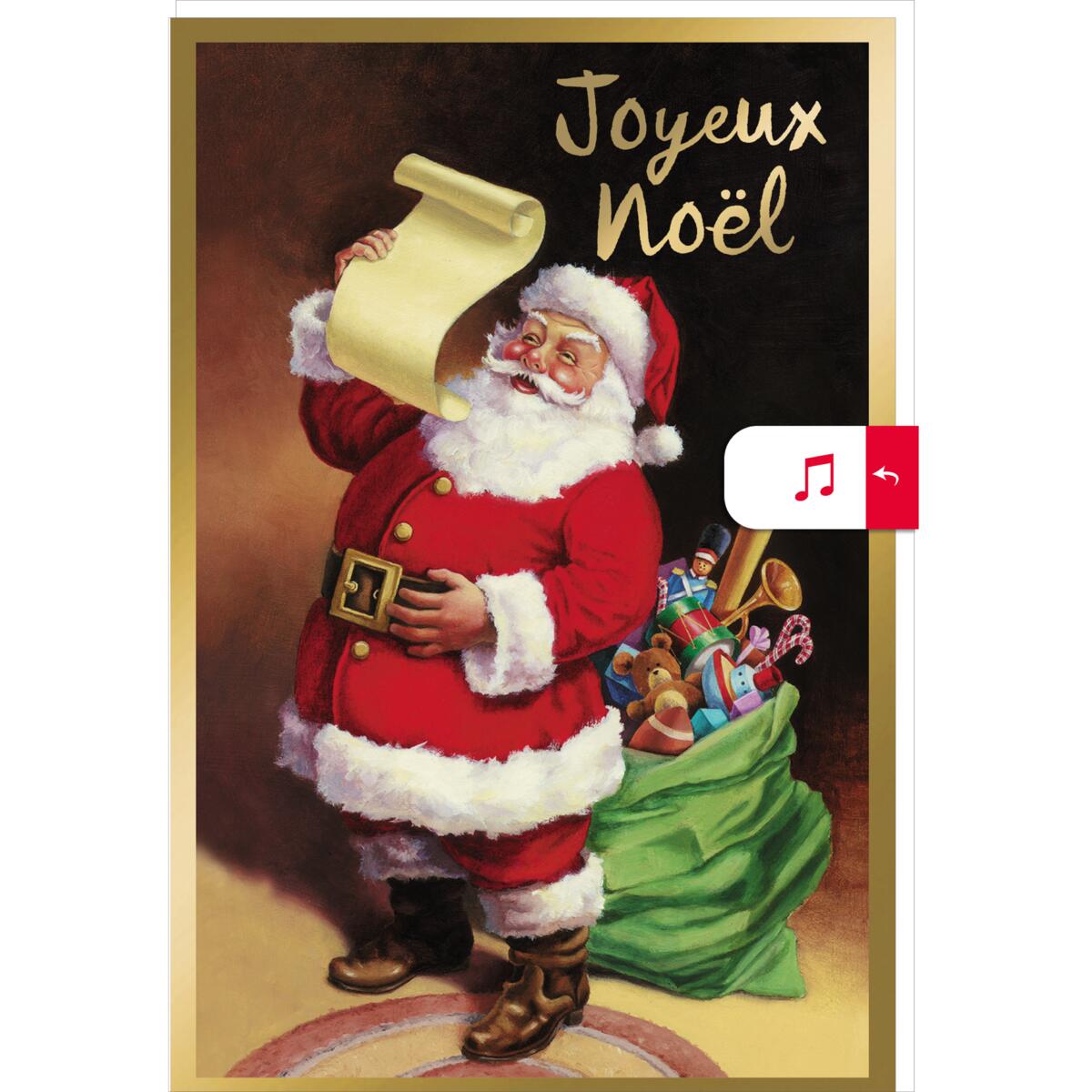 Carte de vœux Musicale Père Noël 1