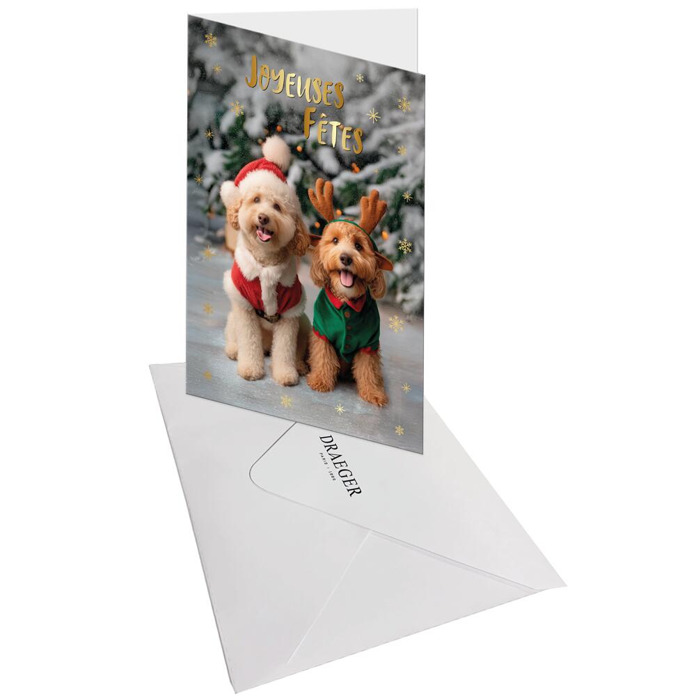 Carte de vœux Musicale Noël Chien 3