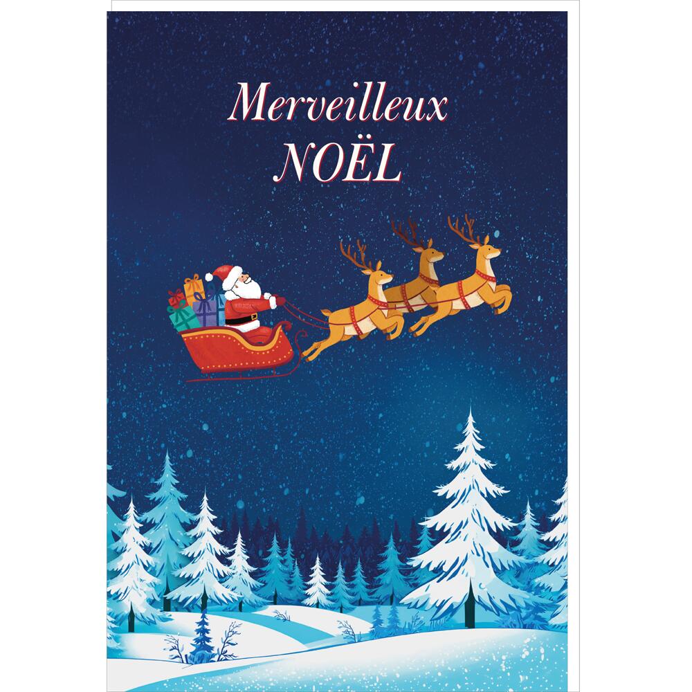 Carte de vœux Musicale Noël Traineau 1