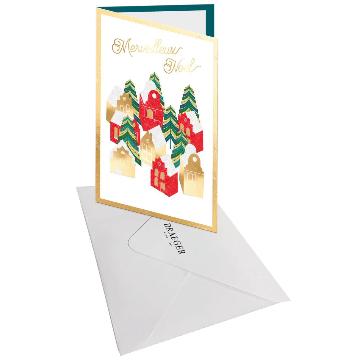 Carte de vœux Noël Chic Village noël 3