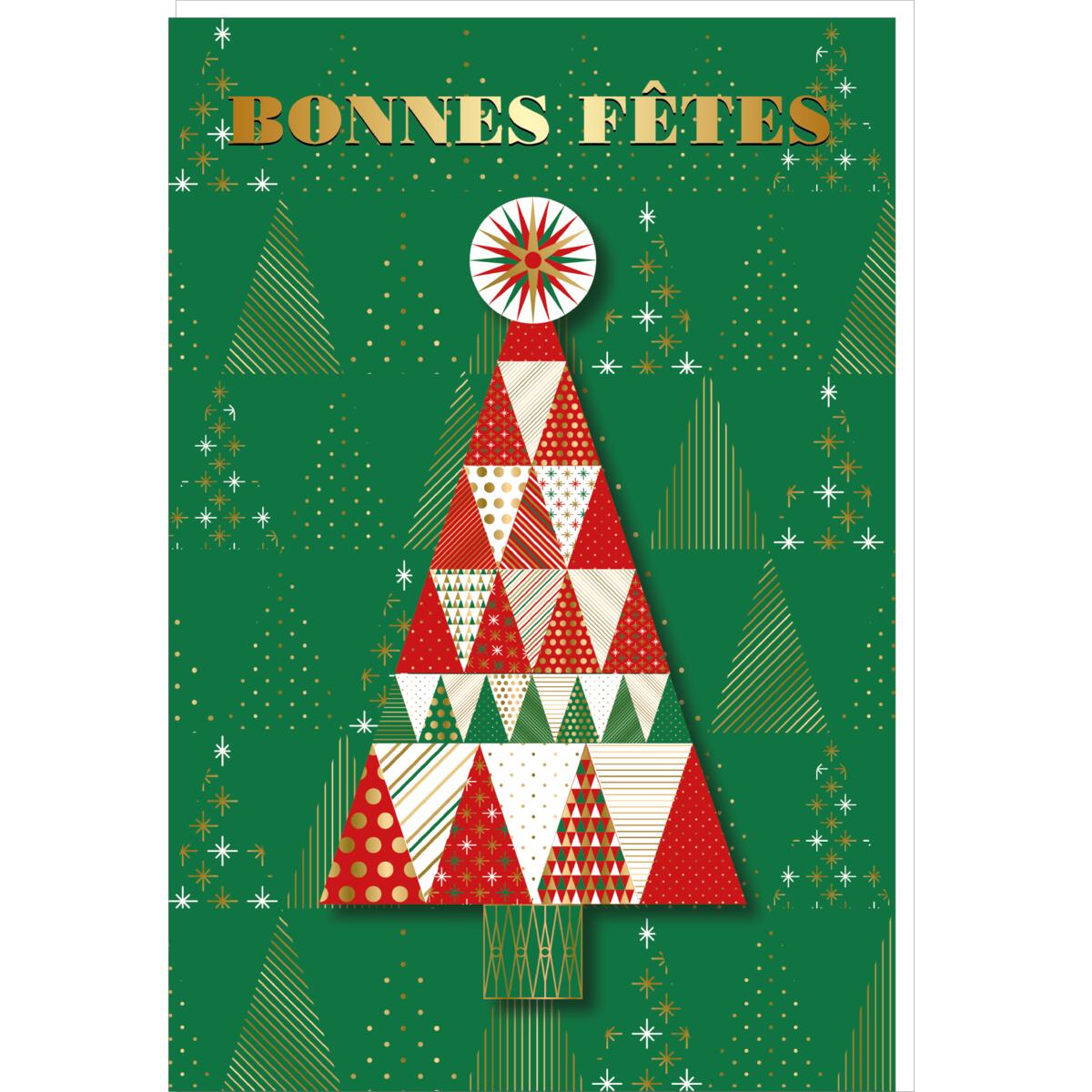 Carte de vœux Noël Chic Sapin géométrique 1