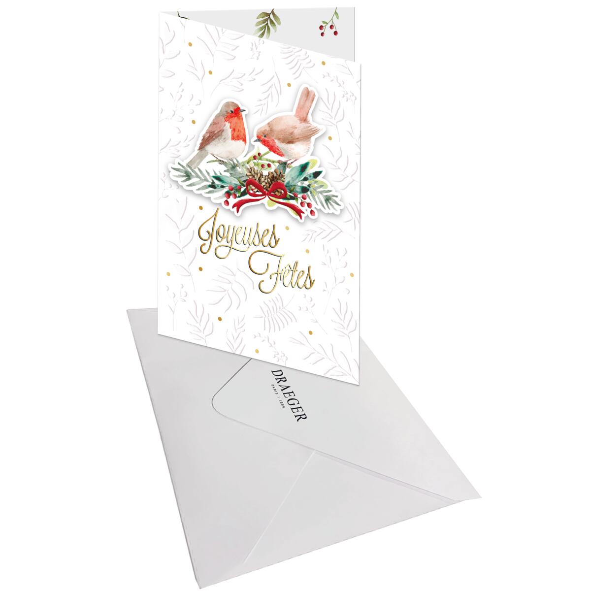 Carte de vœux Noël Chic Rouge gorge 3