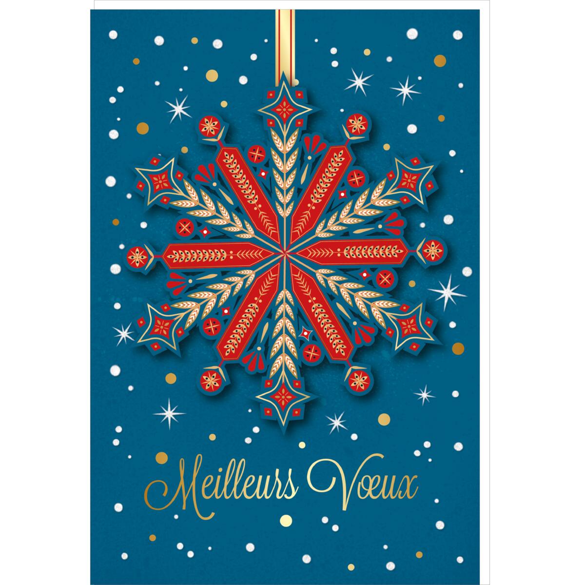 Carte de vœux Noël Chic Boule étoile 1