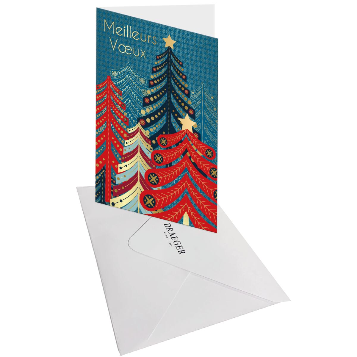 Carte de vœux Noël Chic Multi sapins 3