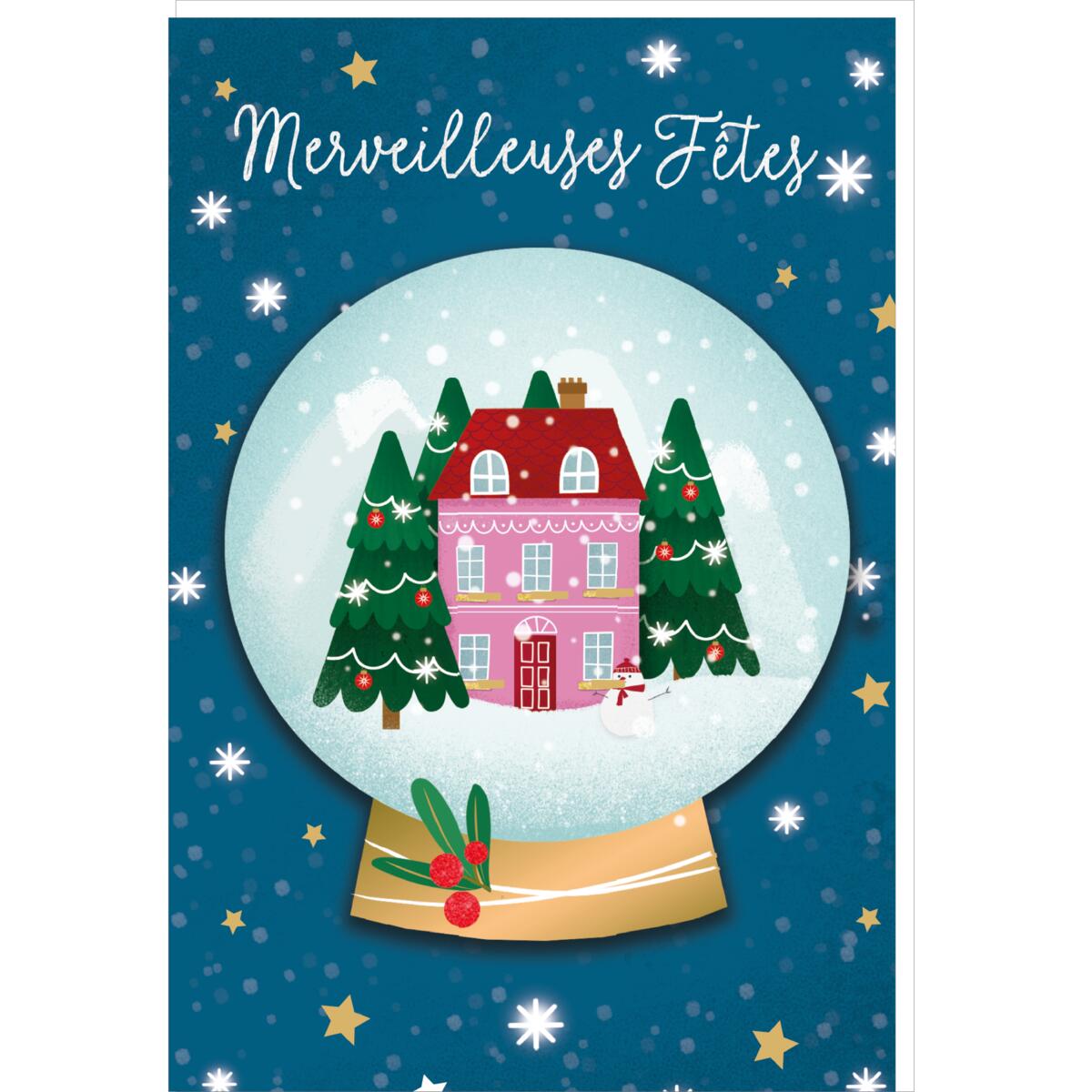 Carte de vœux Noël Chic Boule sapin 1